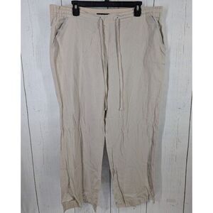 Counterparts Size XL Beige Casual Womens Linen Blend Flowy Pants